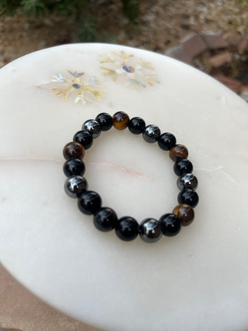 Triple Protection Bracelet (natural stones 10mm)